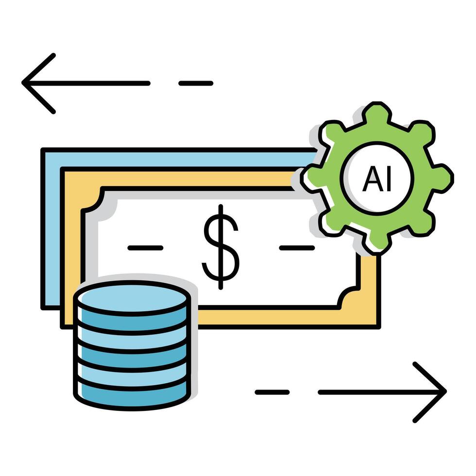Financial Ai Cash Flow Direction Icon Design vector