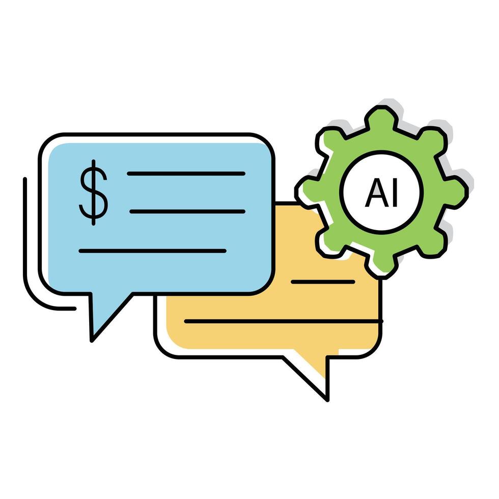Money Chat Ai Icon design vector