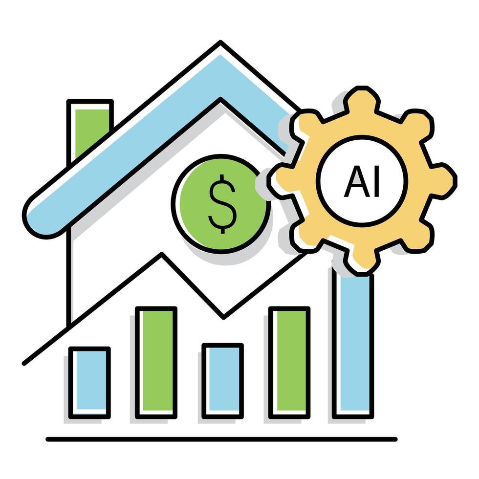 Wealth Investment Growth Ai Icon Design vector