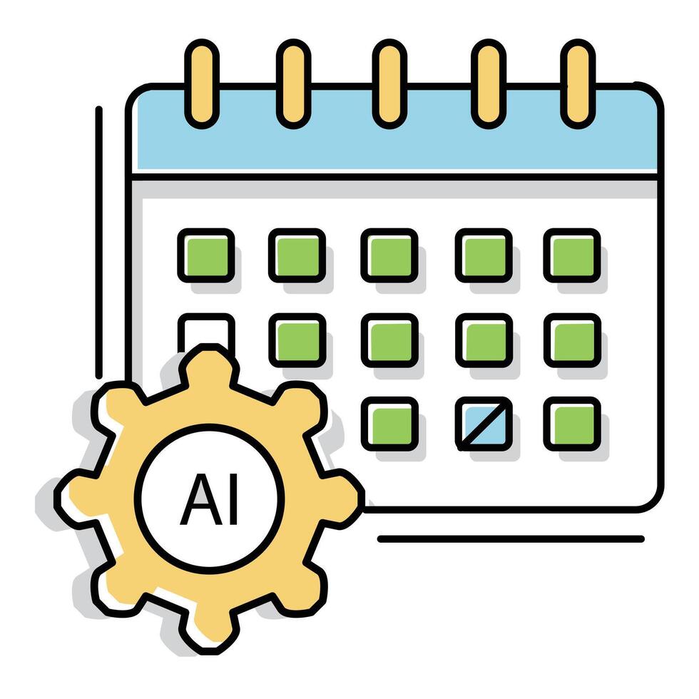 Work Leave and Days Off Ai Automation Icon Design with Editable StrokeWork Leave and Days Off Ai Automation Icon Design with Editable Stroke vector
