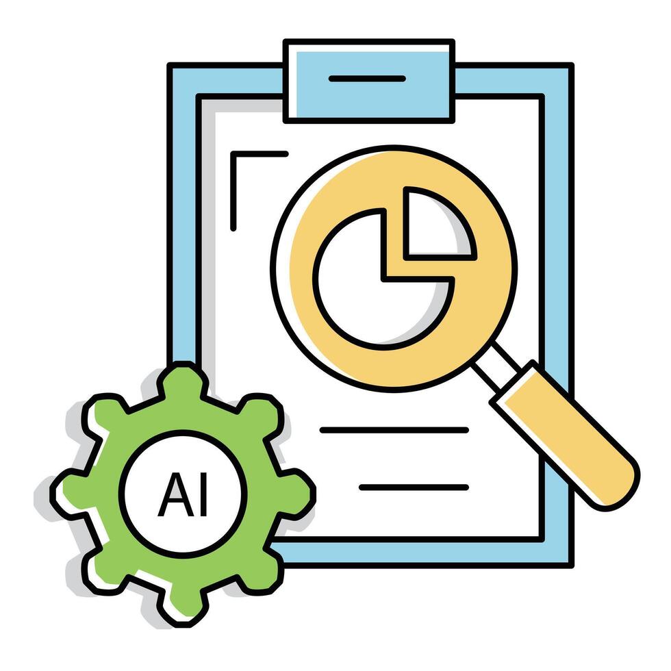 Strategic Business Ai Automation Analysis Icon Design vector