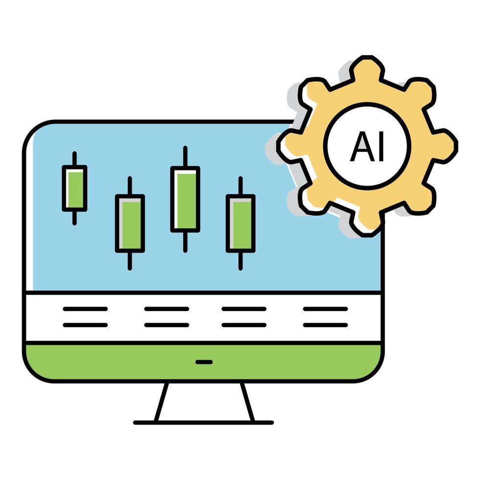 Stock Exchange ai Automation Trading Symbol Icon design vector