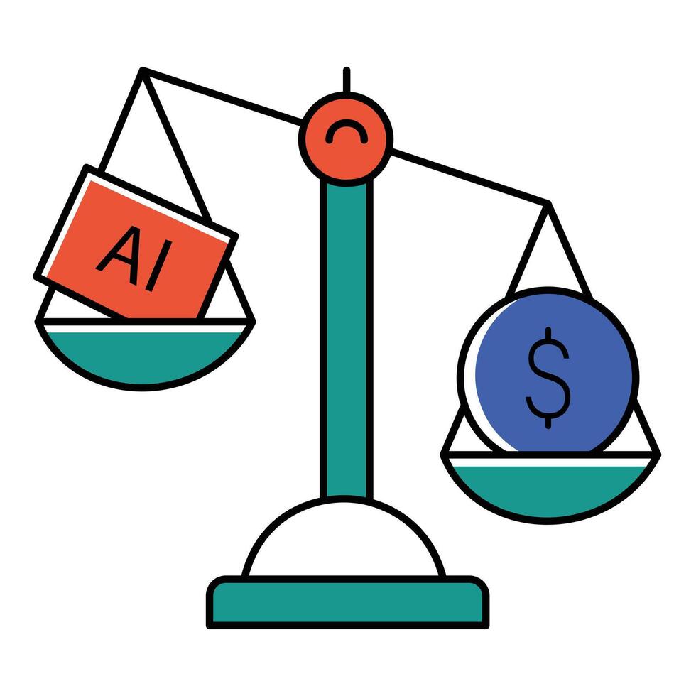 AI and Money Automation Icon Design fintech, financial automation vector