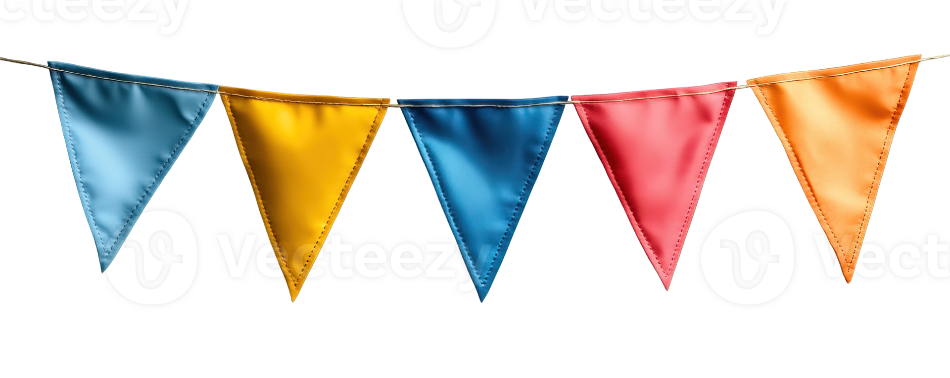 colorful triangular hanging flag isolated on transparent background png