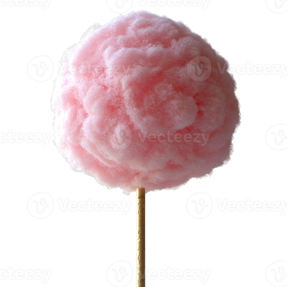 pink cotton candy with stick isolated on transparent background png