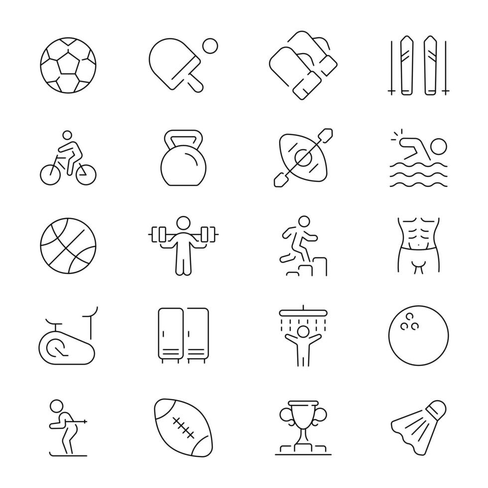Multiple Sports Outline Icon Set vector