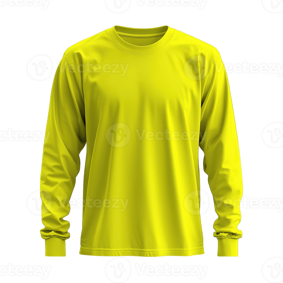 yellow long sleeved shirt isolated on transparent background png
