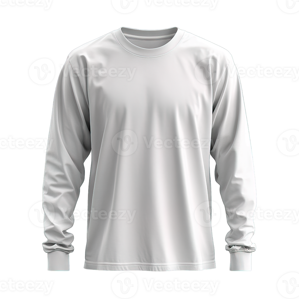 white long sleeved shirt isolated on transparent background png