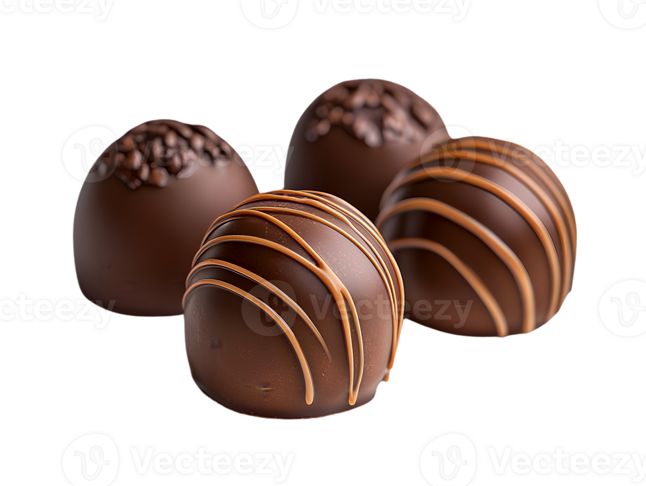 Assortment Of Dark Chocolate Truffles png