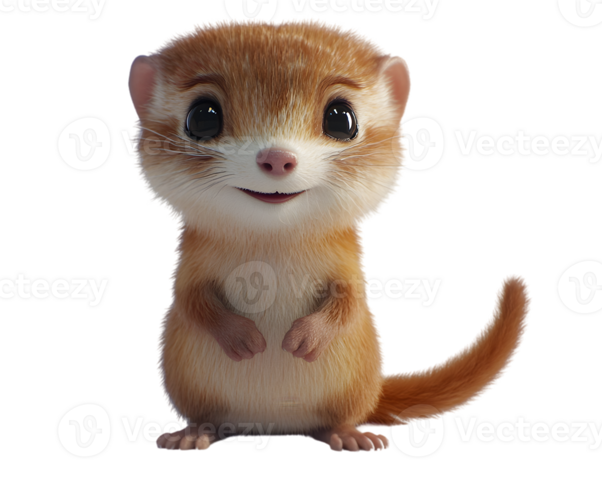 Adorable Cartoon Weasel Character Illustration png