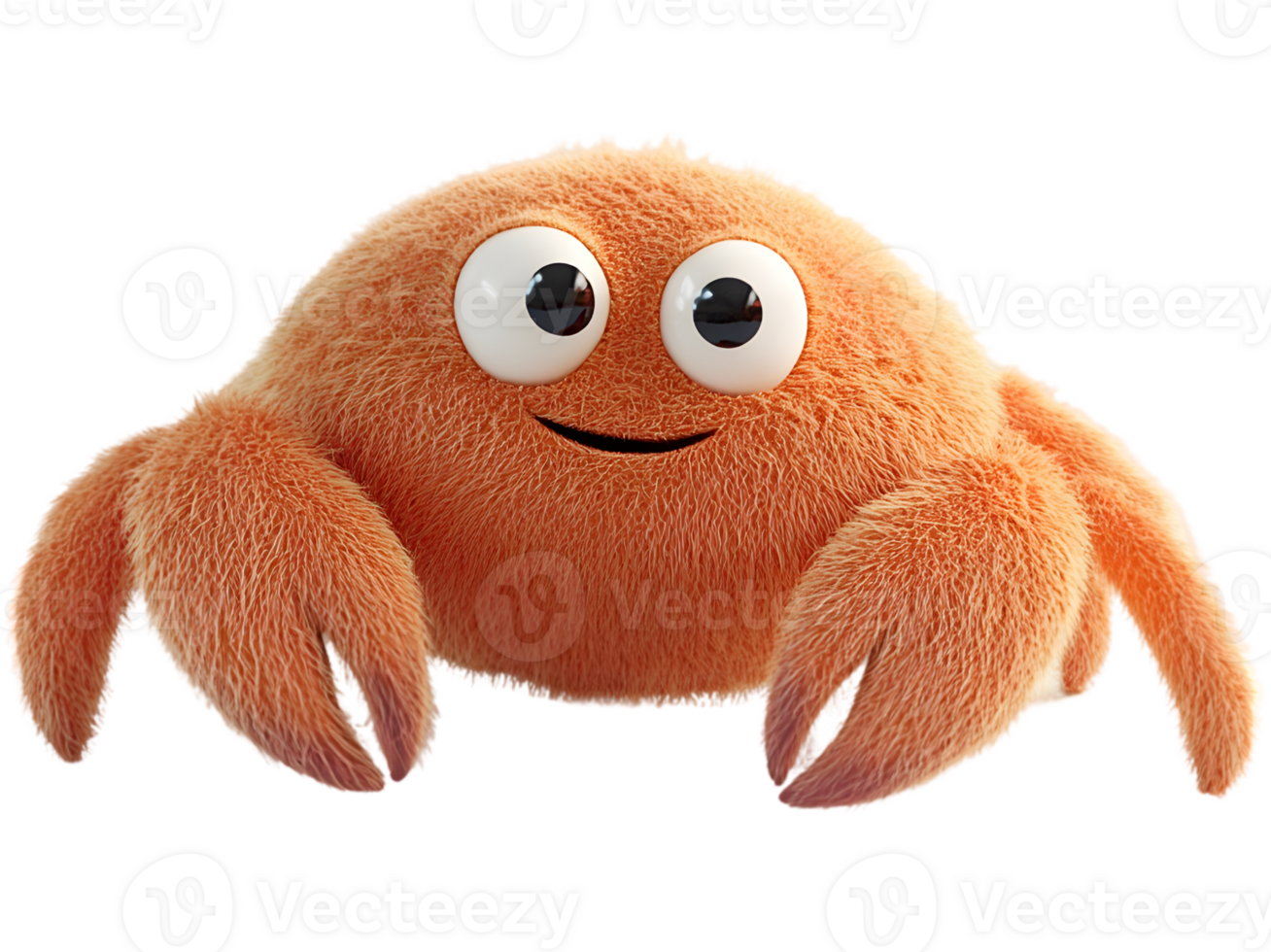 Cartoon Crab Character With Orange Fur png