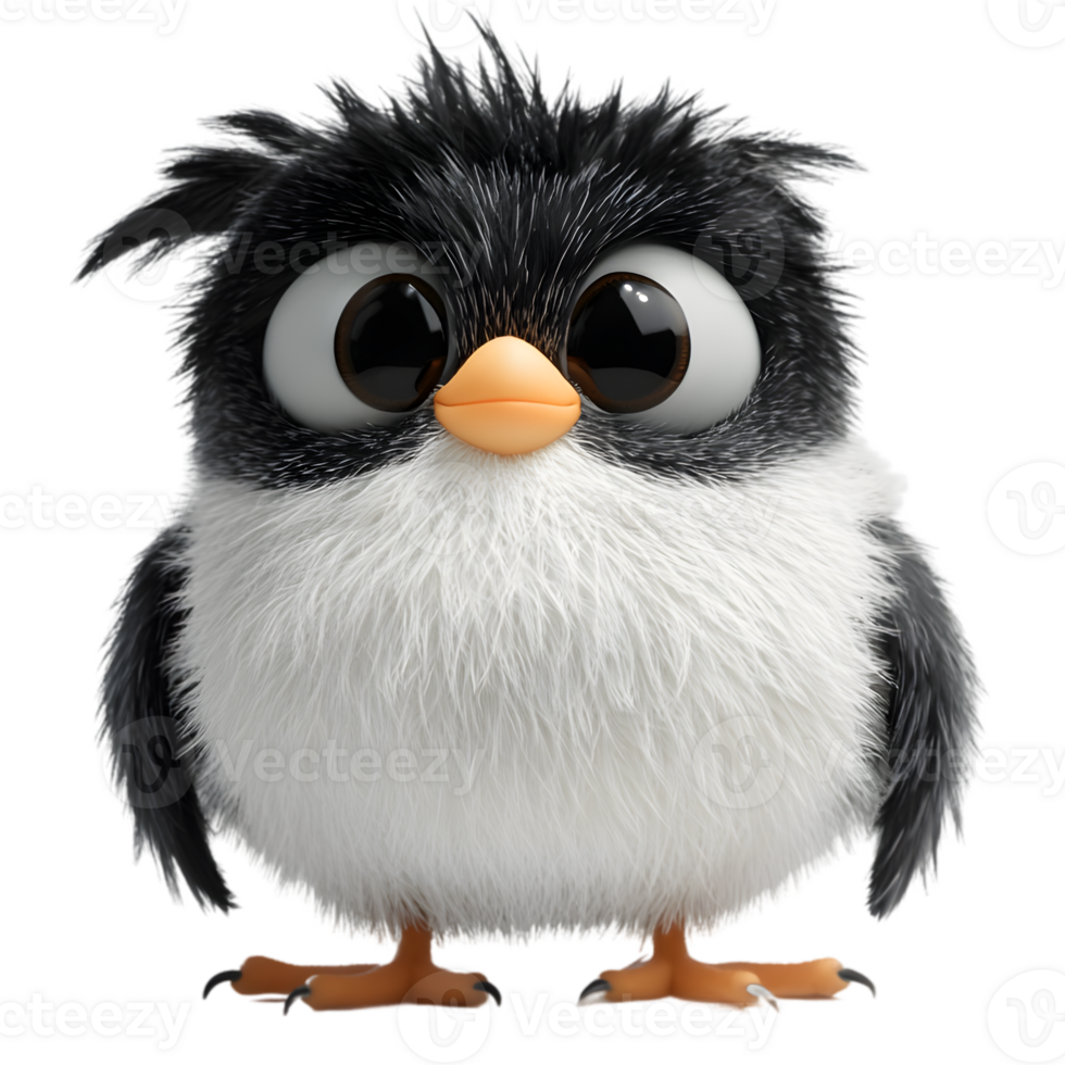 Cartoon Cute Fluffy Penguin png