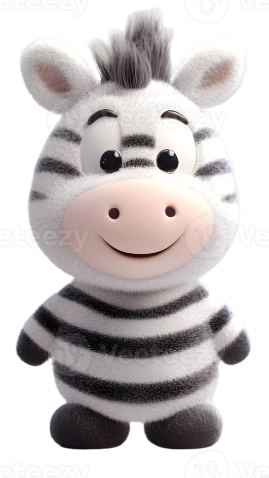 Cartoon Zebra Plush Toy With Transparent Background png