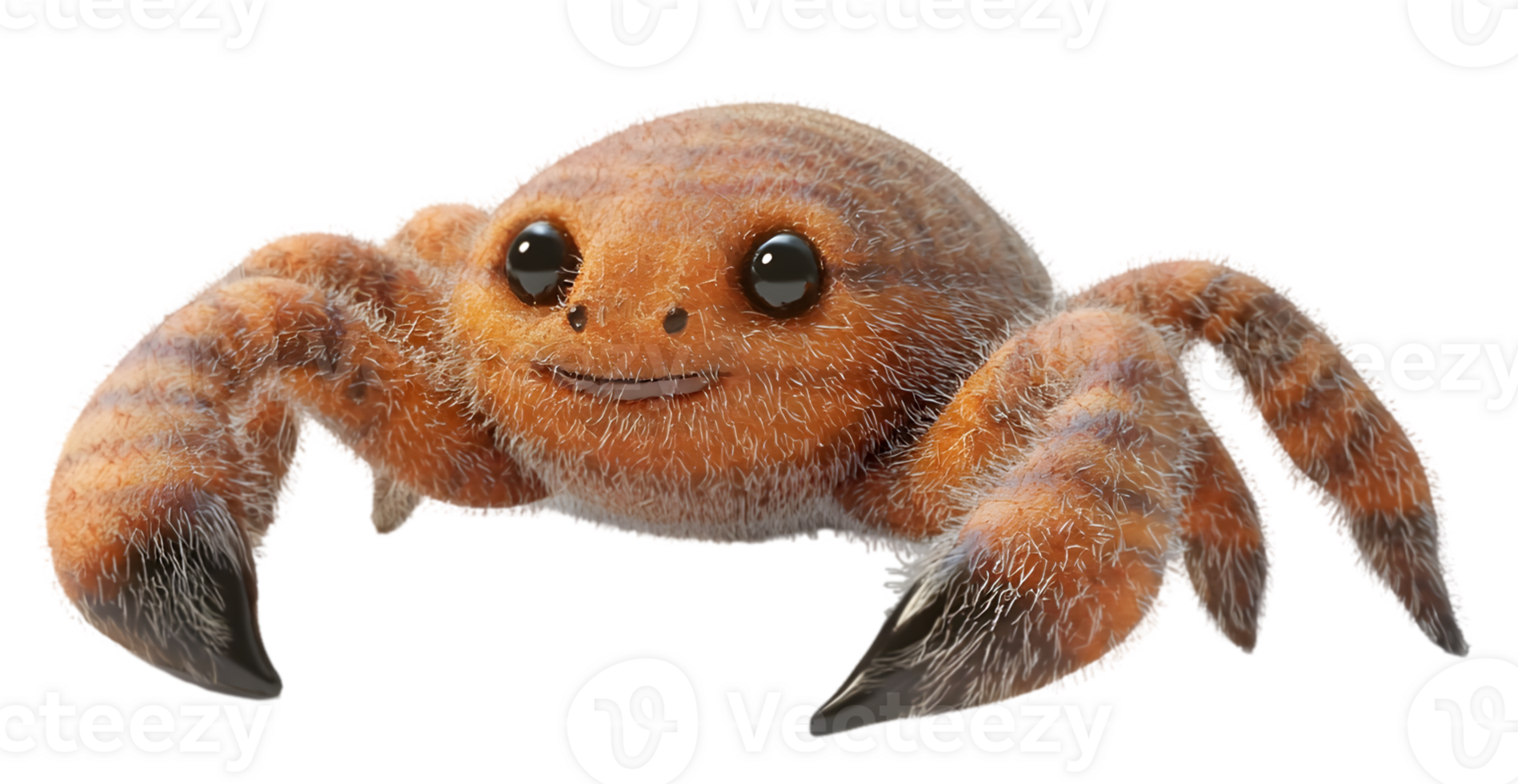 Cartoon Crab Character With Fluffy Fur png