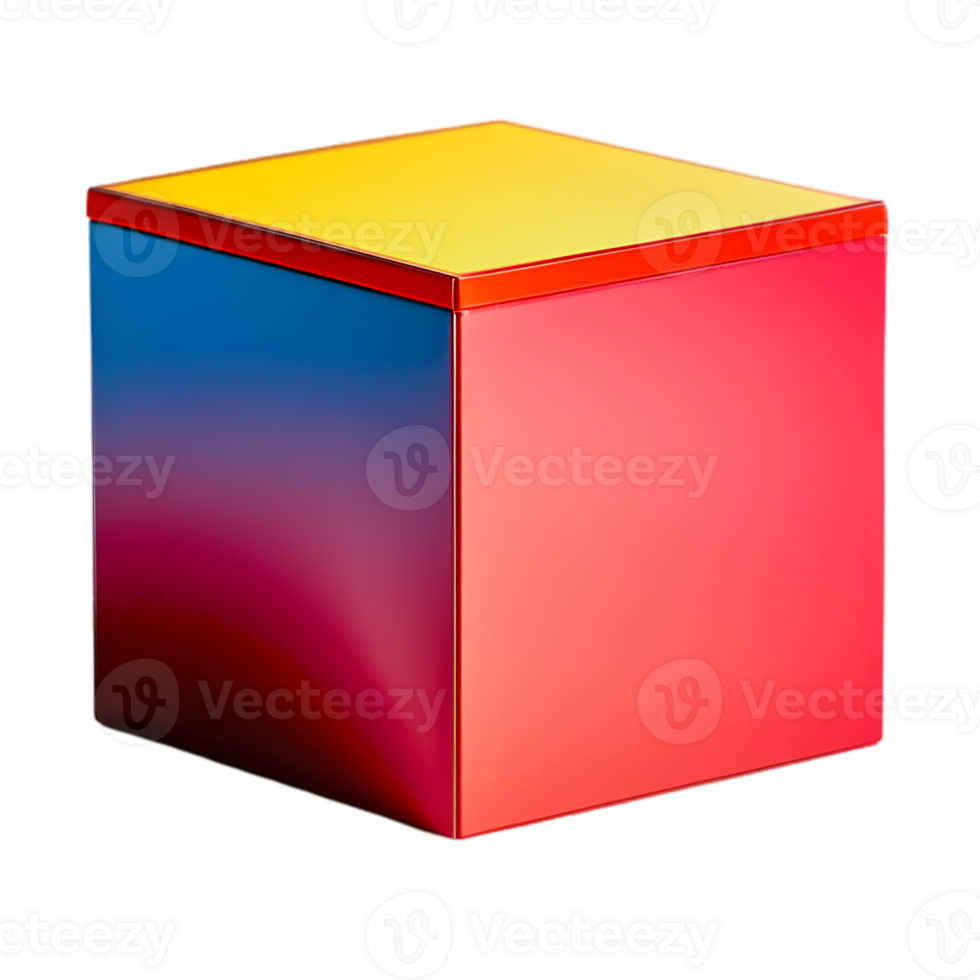 Colorful Gradient Cube png
