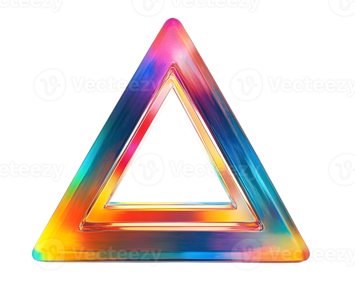 Colorful Holographic 3D Triangle png