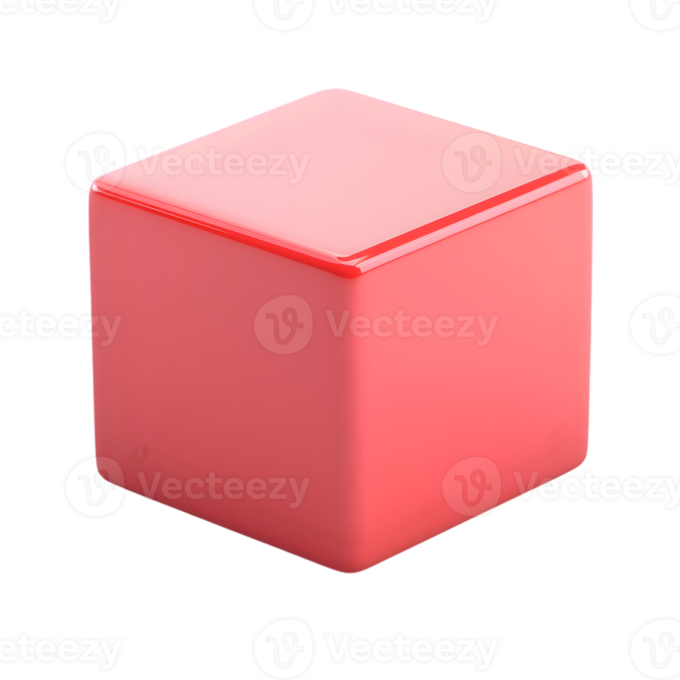 Solid Red Cube Object png