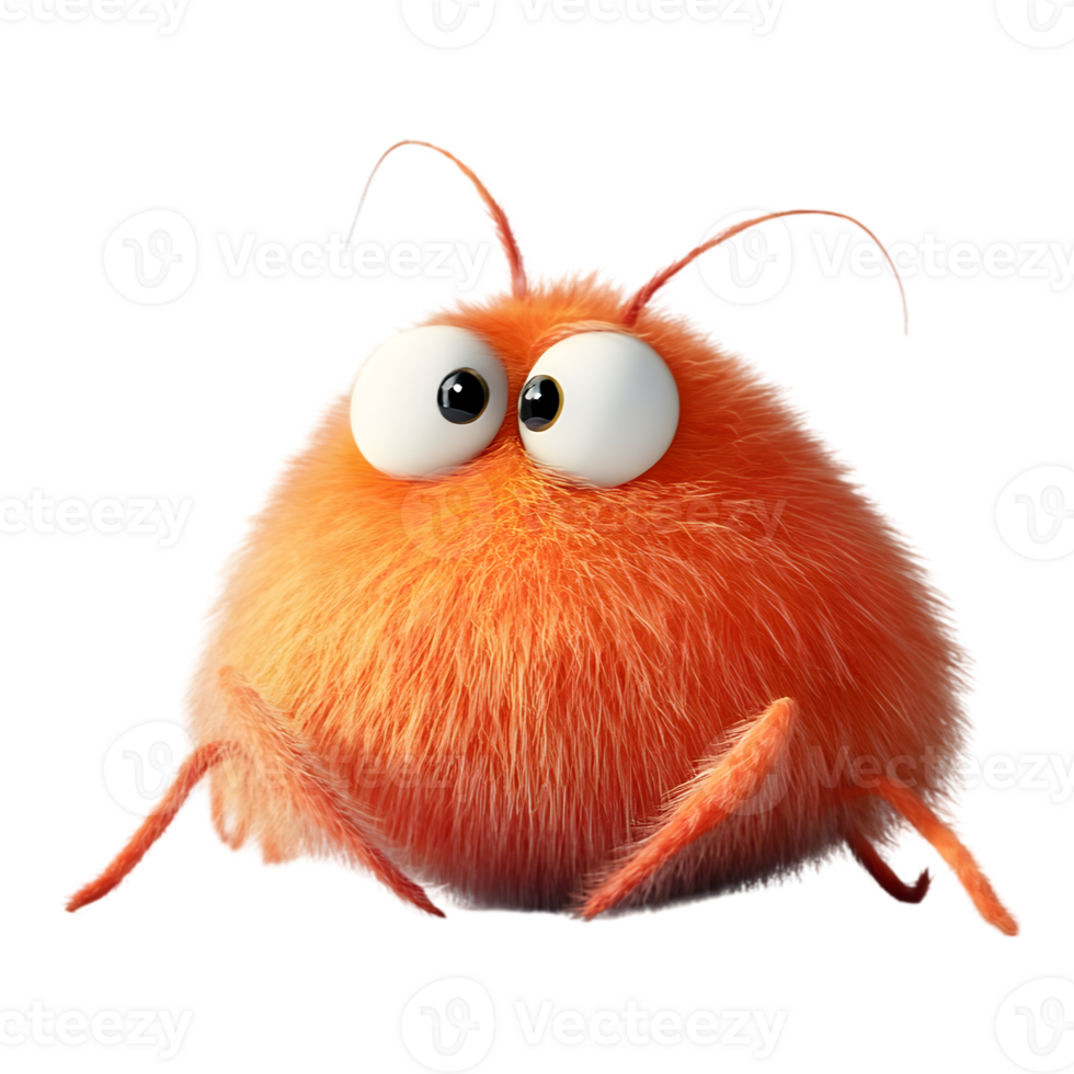 Orange Fluffy Cartoon Creature png