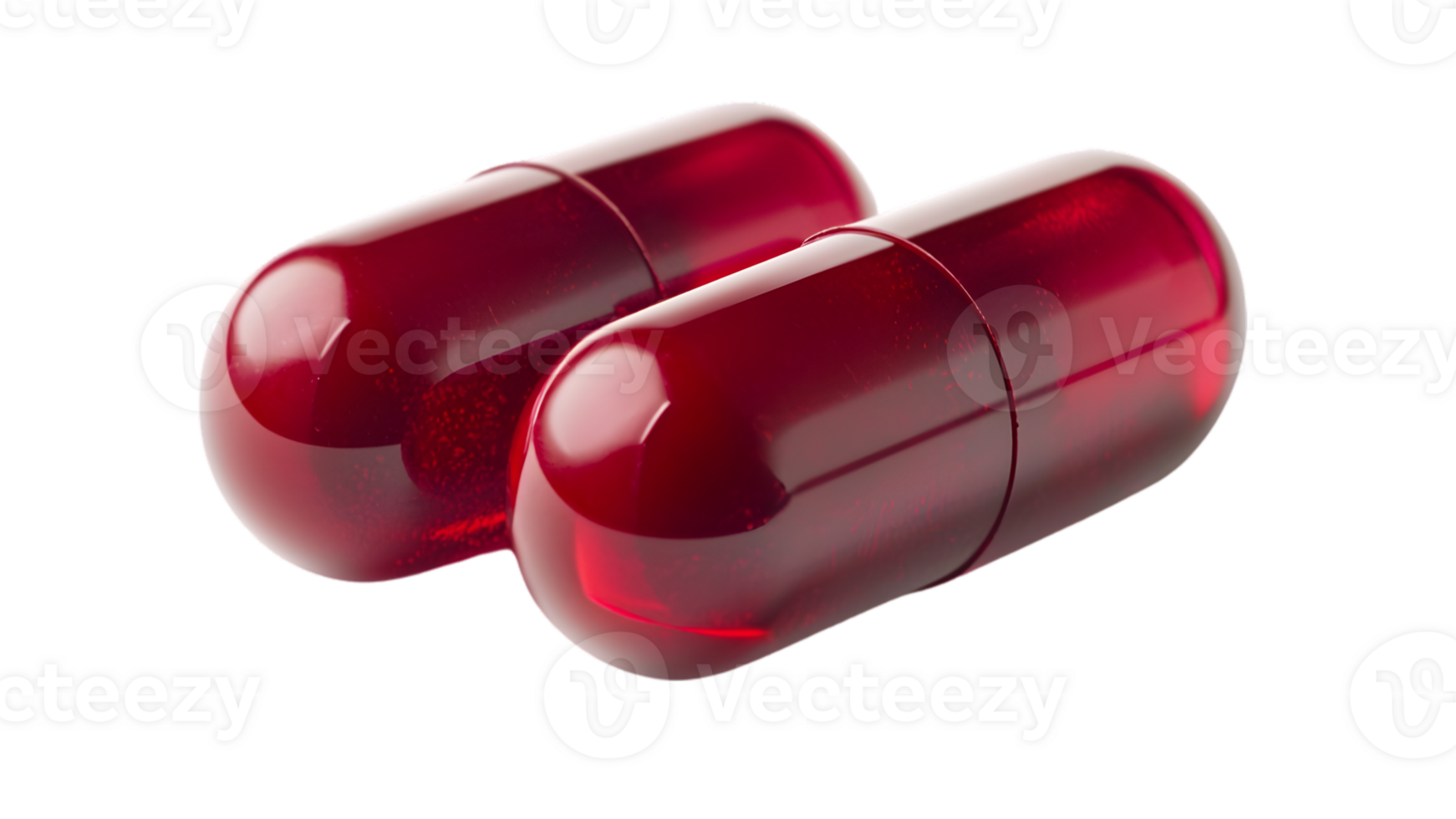 Two Red Capsules Isolated On Black Background png
