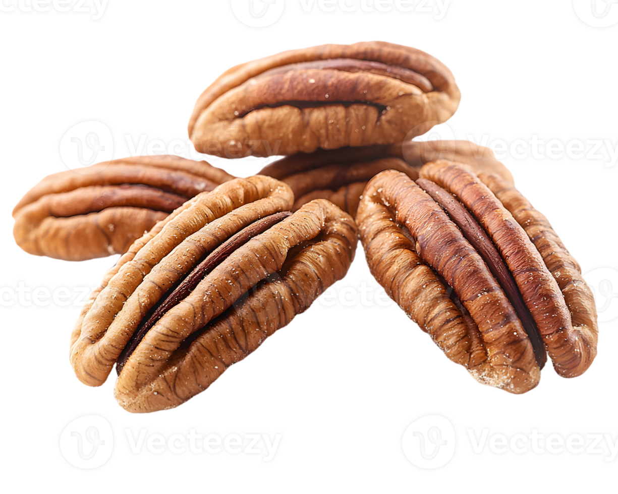 Cluster Of Roasted Pecans On Transparent Background png