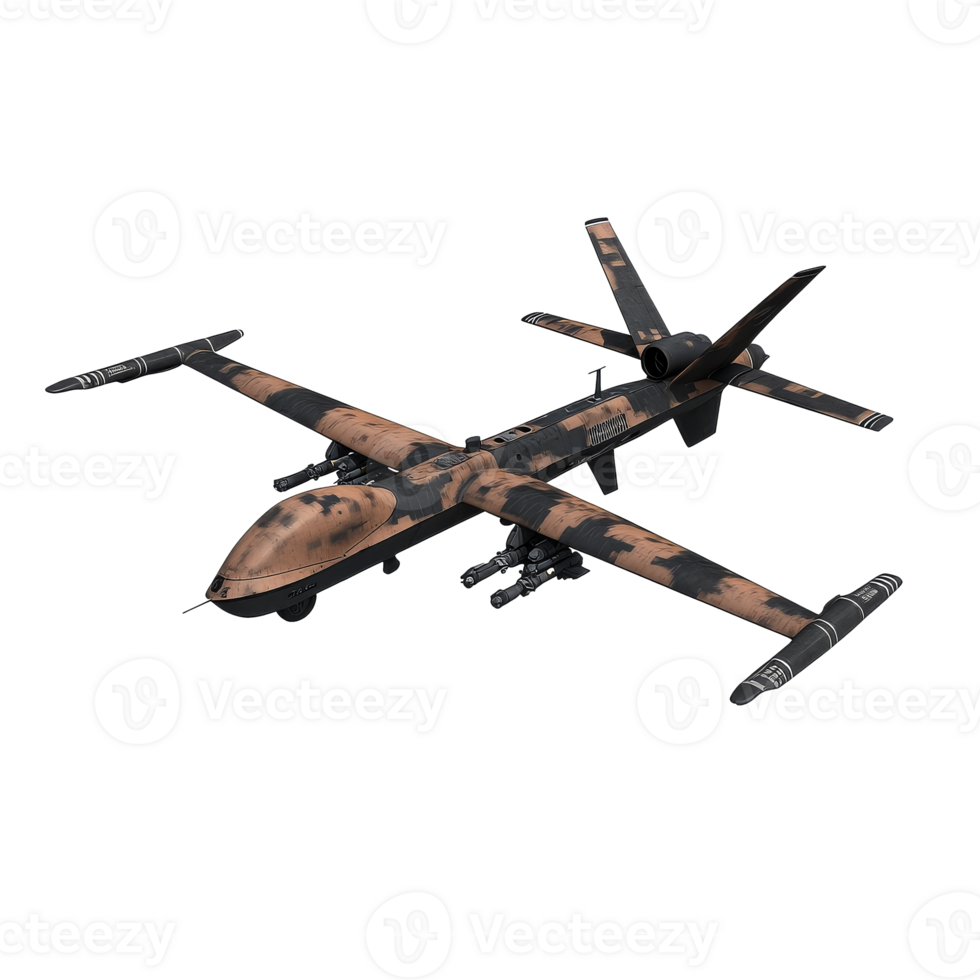 Stealth Combat Drone With Brown Camouflage Design png