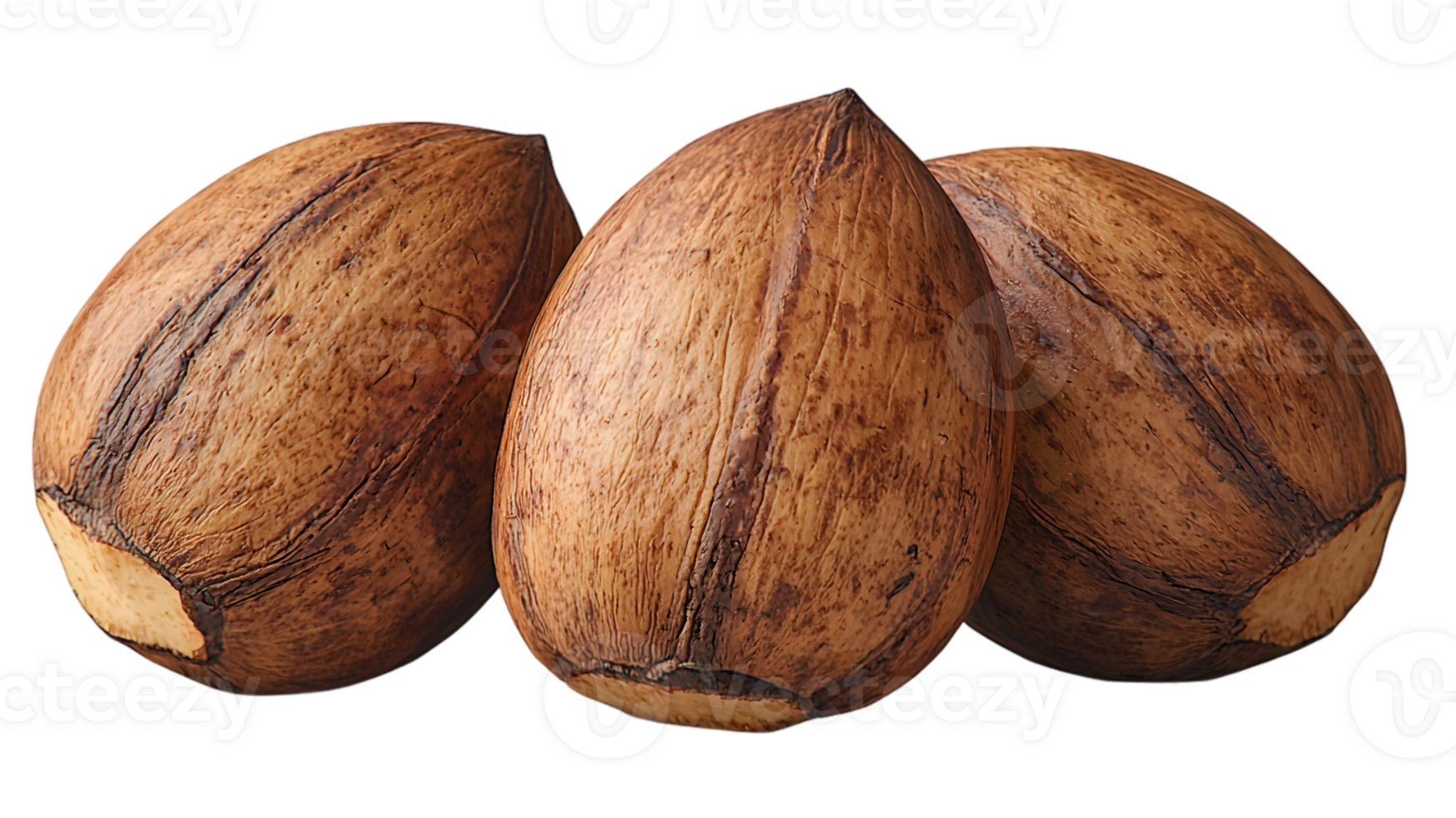 Three Brown Walnuts Closeup png