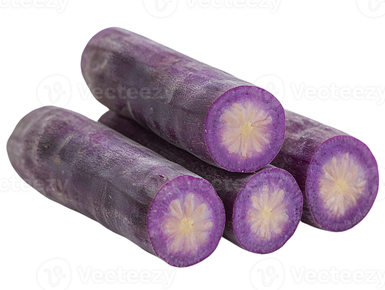 Stacked Slices Of Purple Root Vegetables png