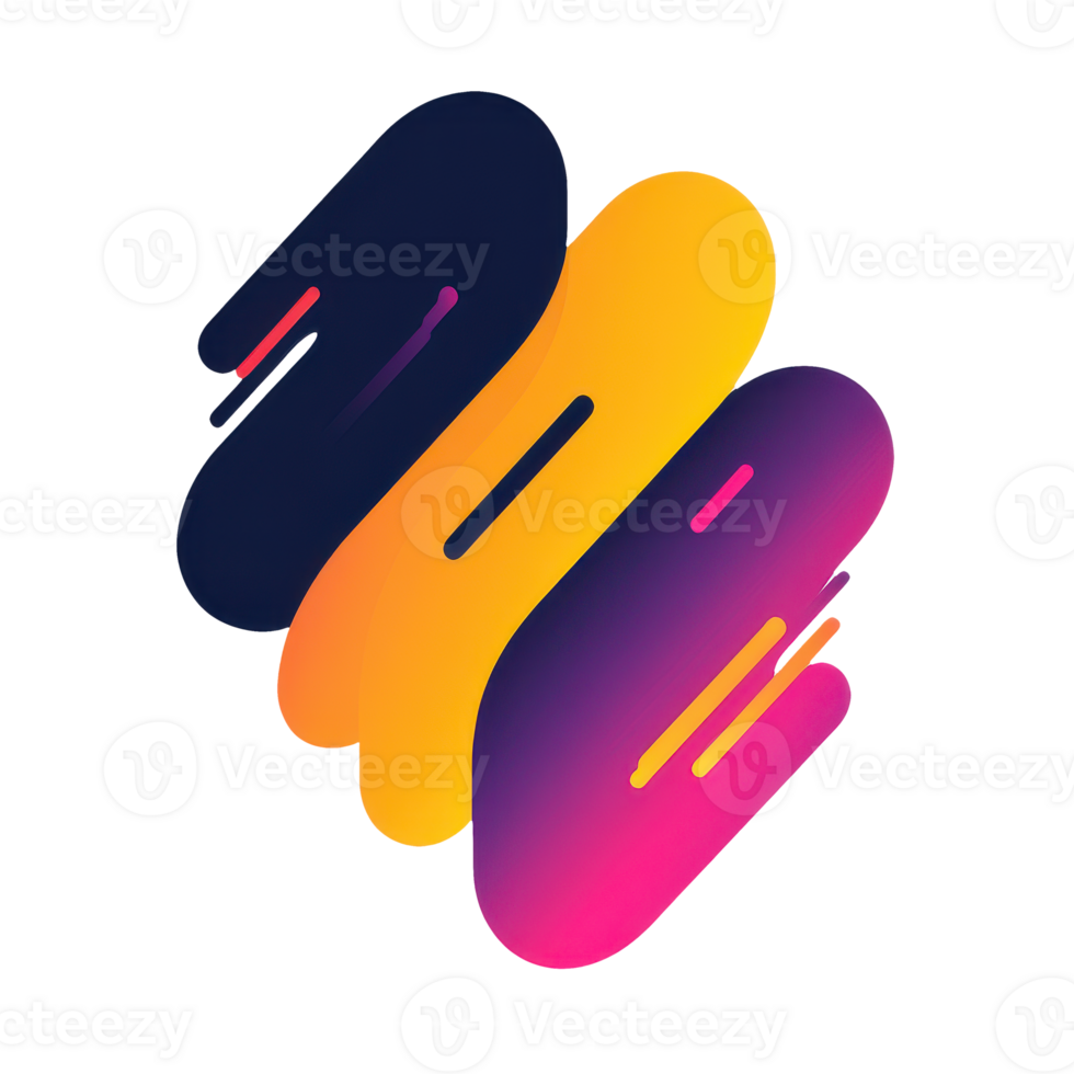 Vibrant Abstract Gradient Brush Strokes png