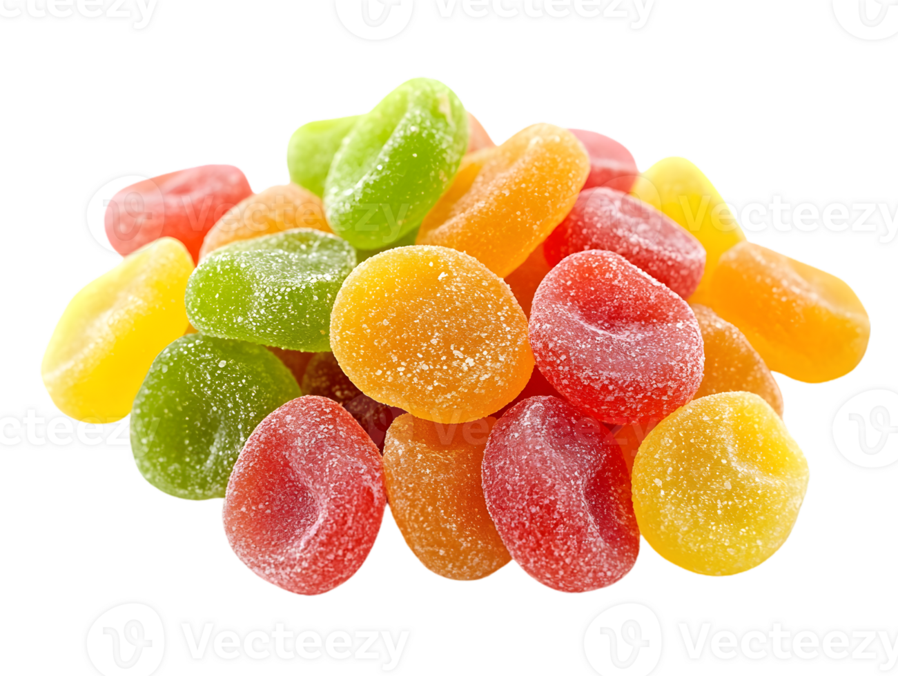 Pile Of Colorful Gummy Candies png