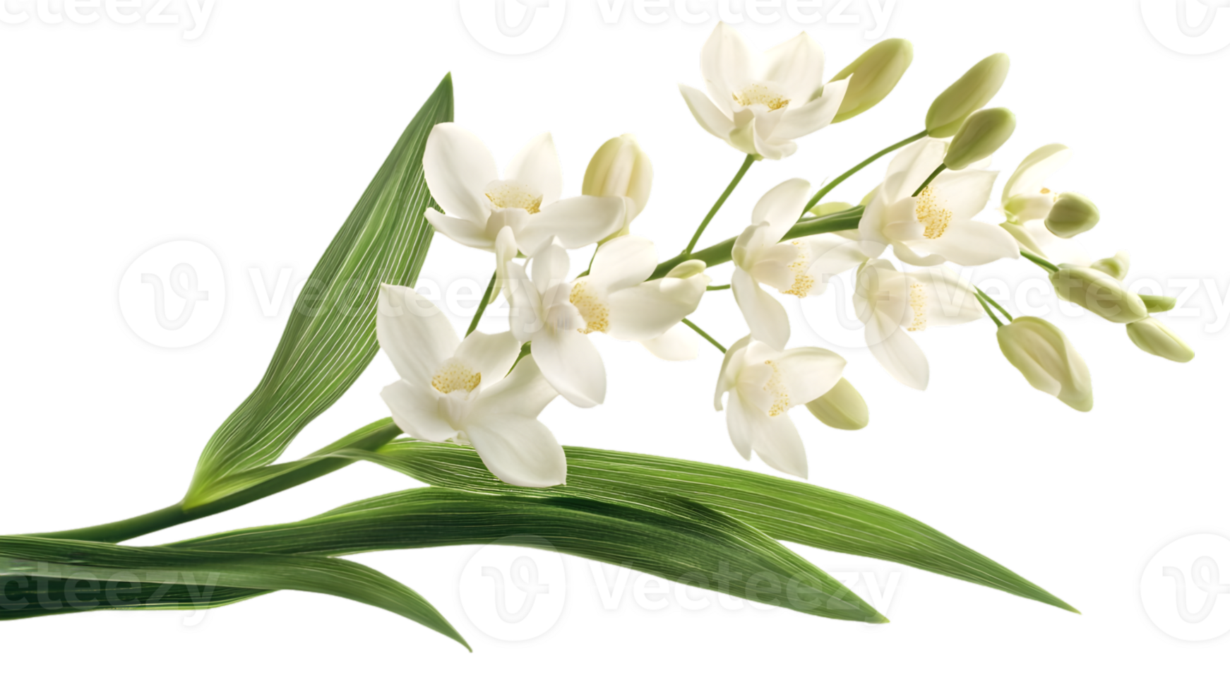Elegant White Orchid Bouquet Against Black Background png