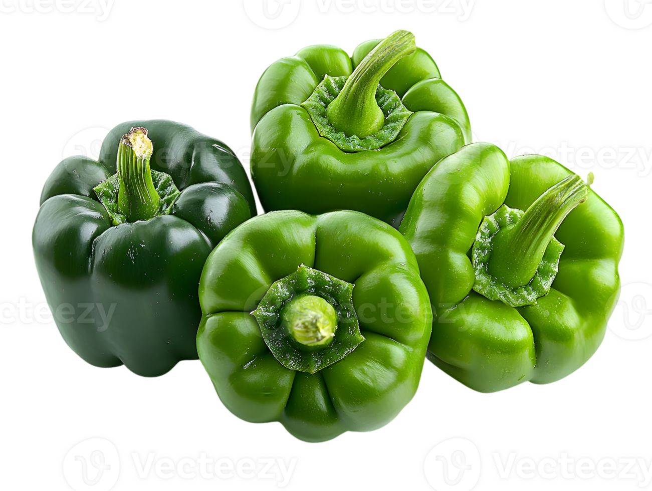 Fresh Green Peppers Cluster png
