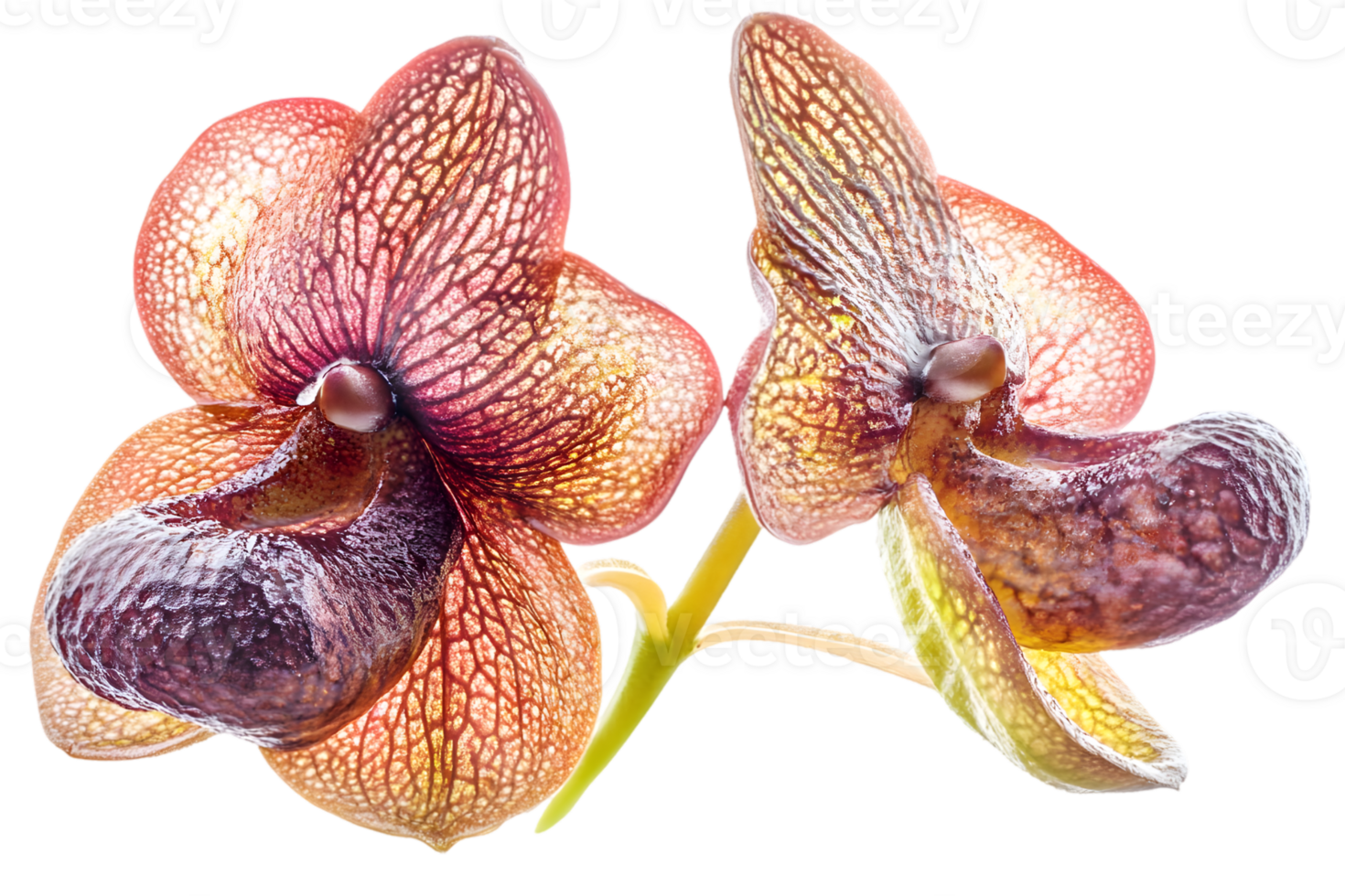 Two Orchids In Vibrant Colors png