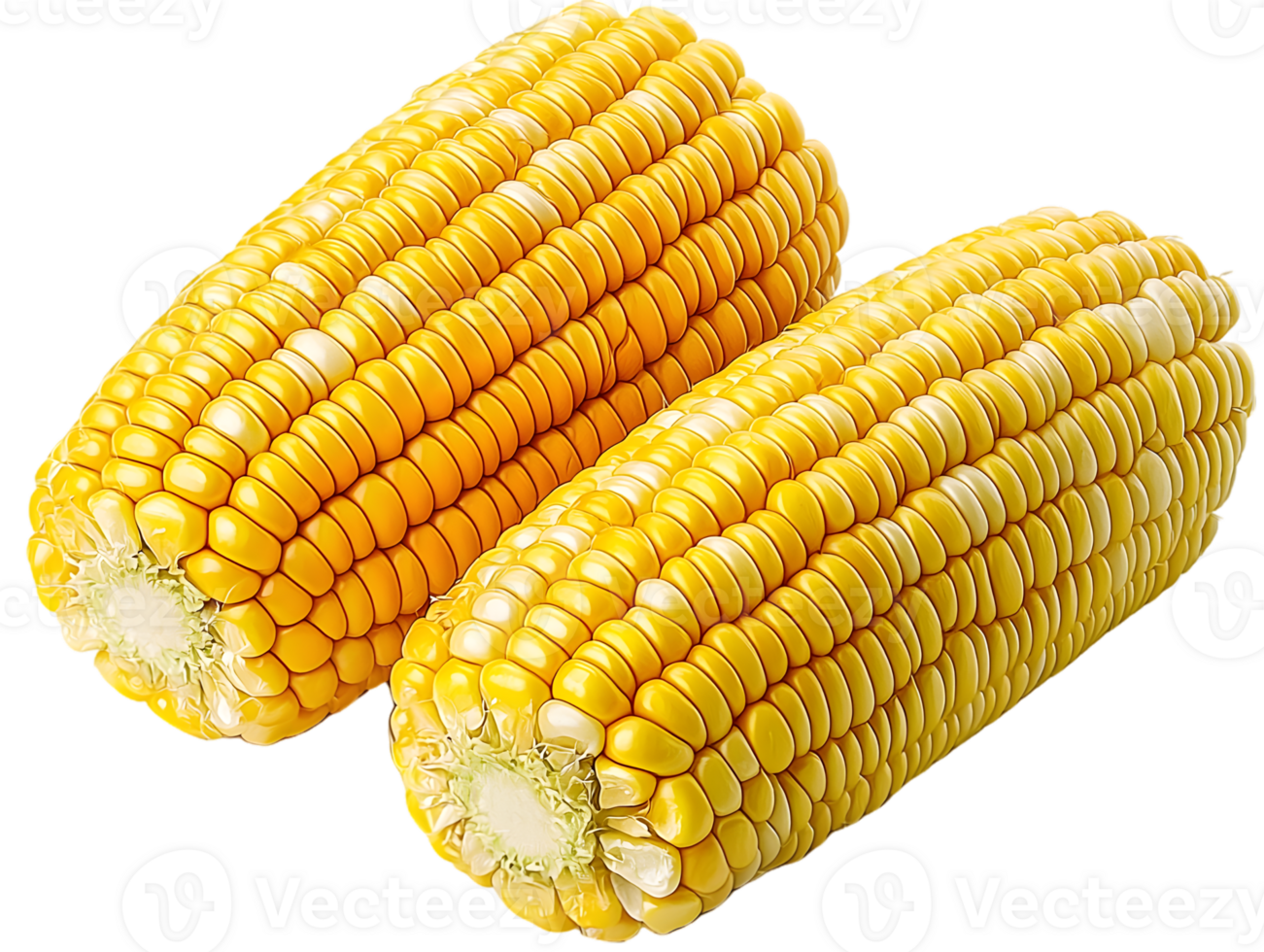 Two Yellow Corn Cob Isolated On Transparent Background png