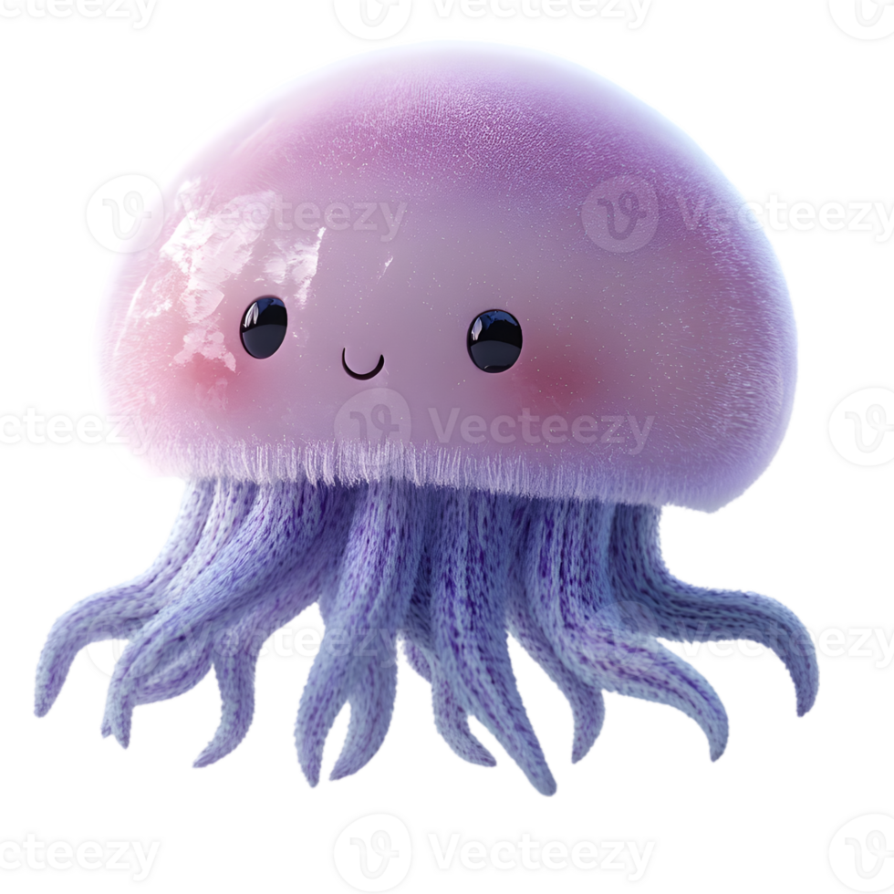 Cute Cartoon Jellyfish Illustration png