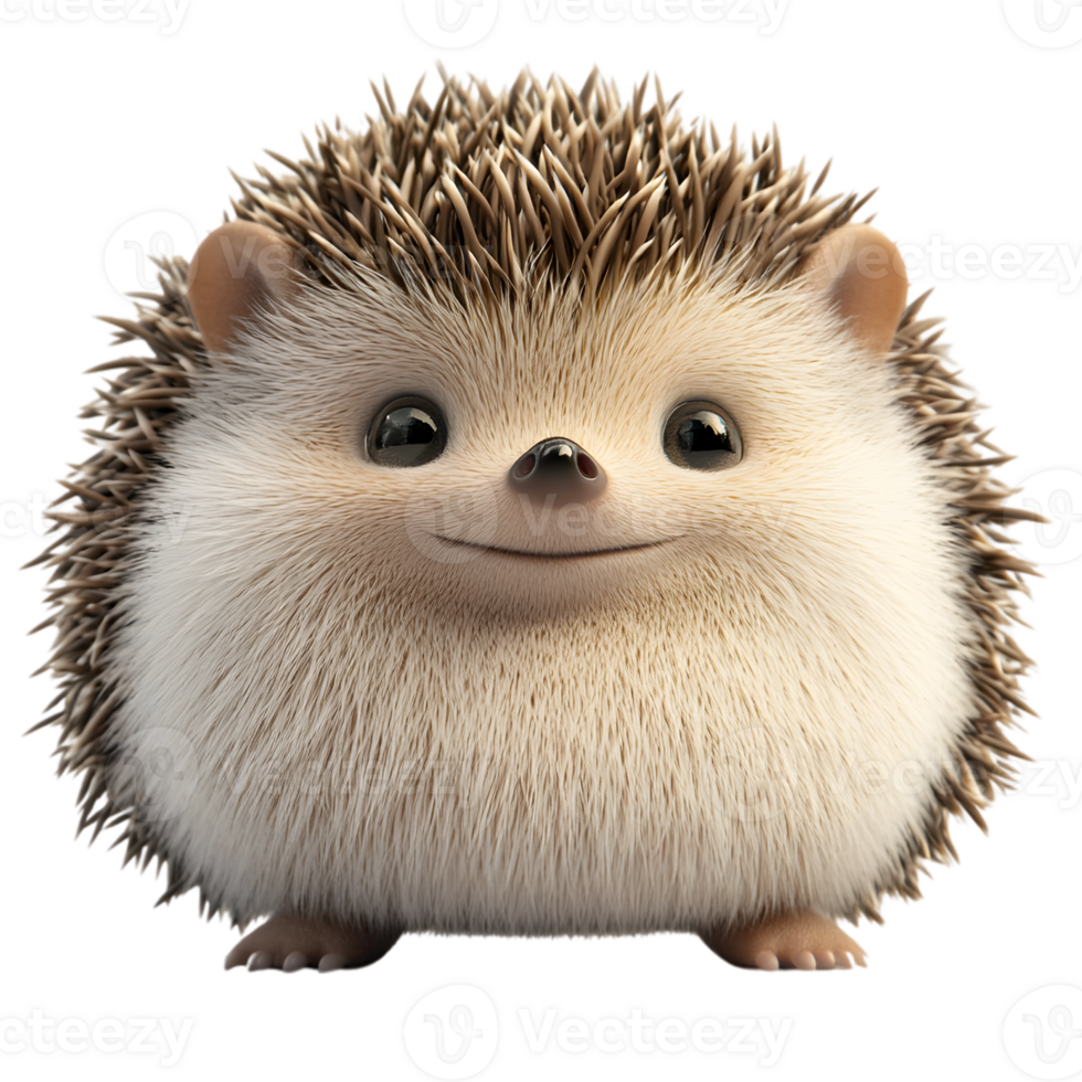 Cute Cartoon Hedgehog Portrait png