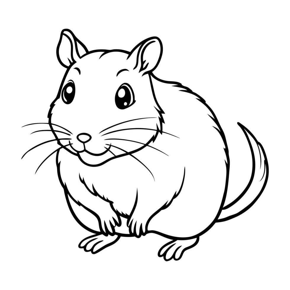 Hamster Outline Illustration for Coloring Book vector