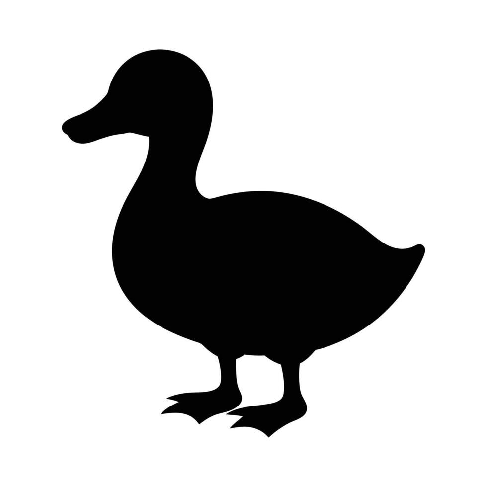 Duck Silhouette Illustration of a Waterfowl Standing on Land vector