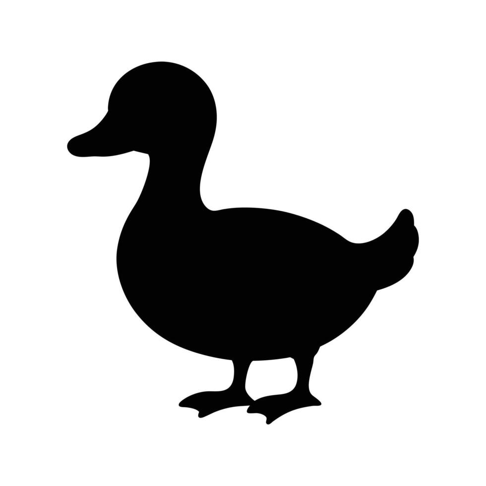 Duck Silhouette Illustration of a Domestic Waterfowl Standing vector
