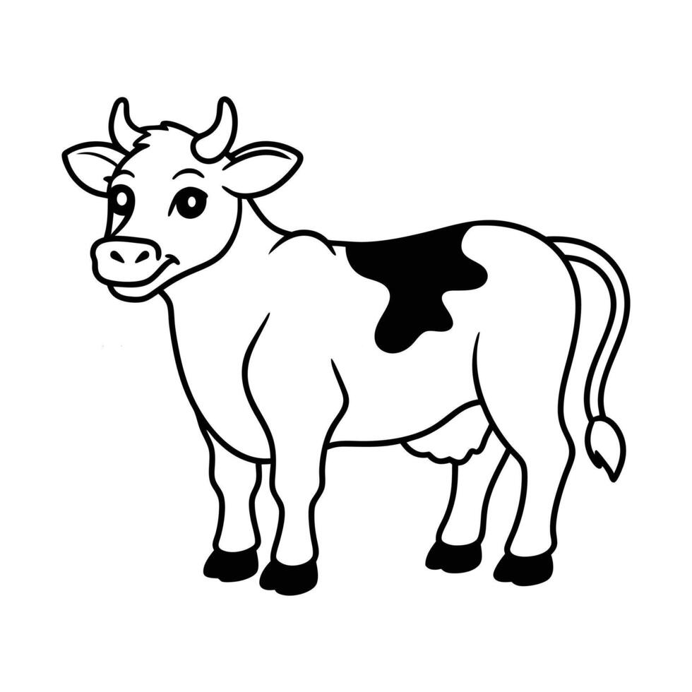 Cow Outline Illustration for Coloring Books vector