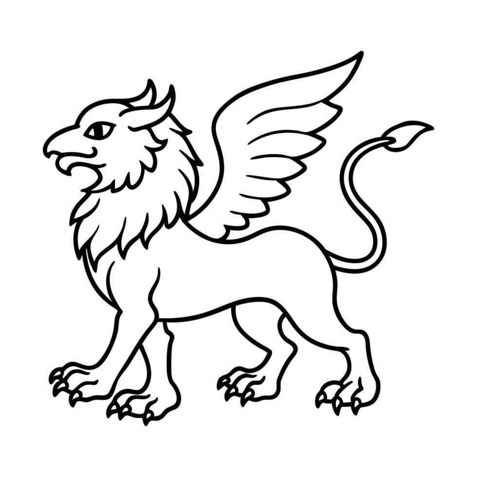 Griffin Outline Illustration for Coloring Book vector