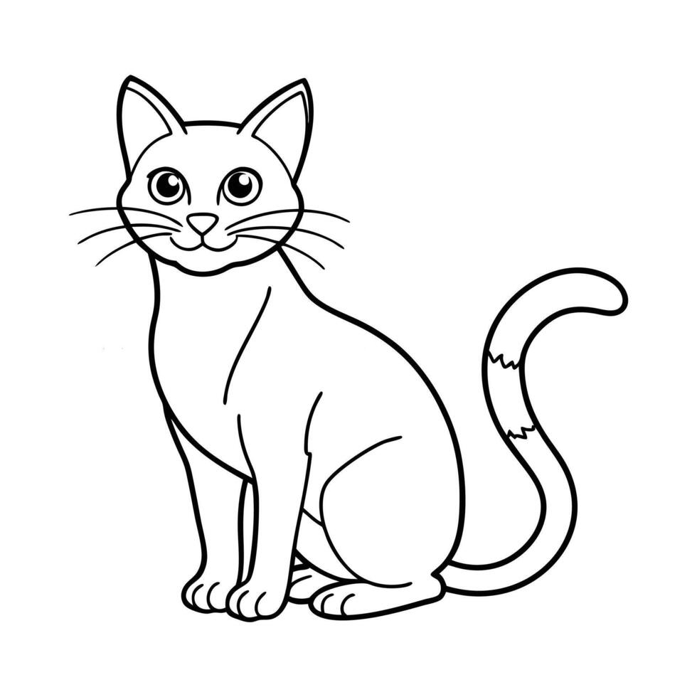 Cute Cat Outline Illustration Set for Coloring Book Adorable Kitten Line Art for Kids and Adults vector