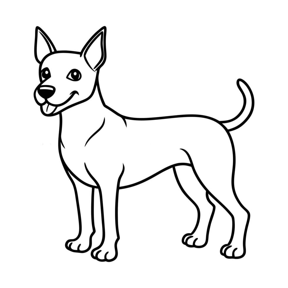 Dog Outline Illustration for Coloring Book Friendly Pet Line Art for Kids and Adults vector