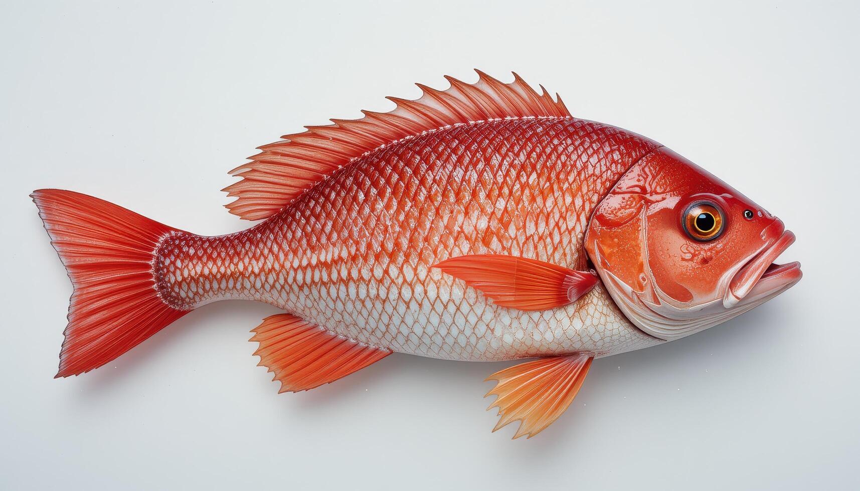 A Vivid Red Snapper Fish Isolated on White photo