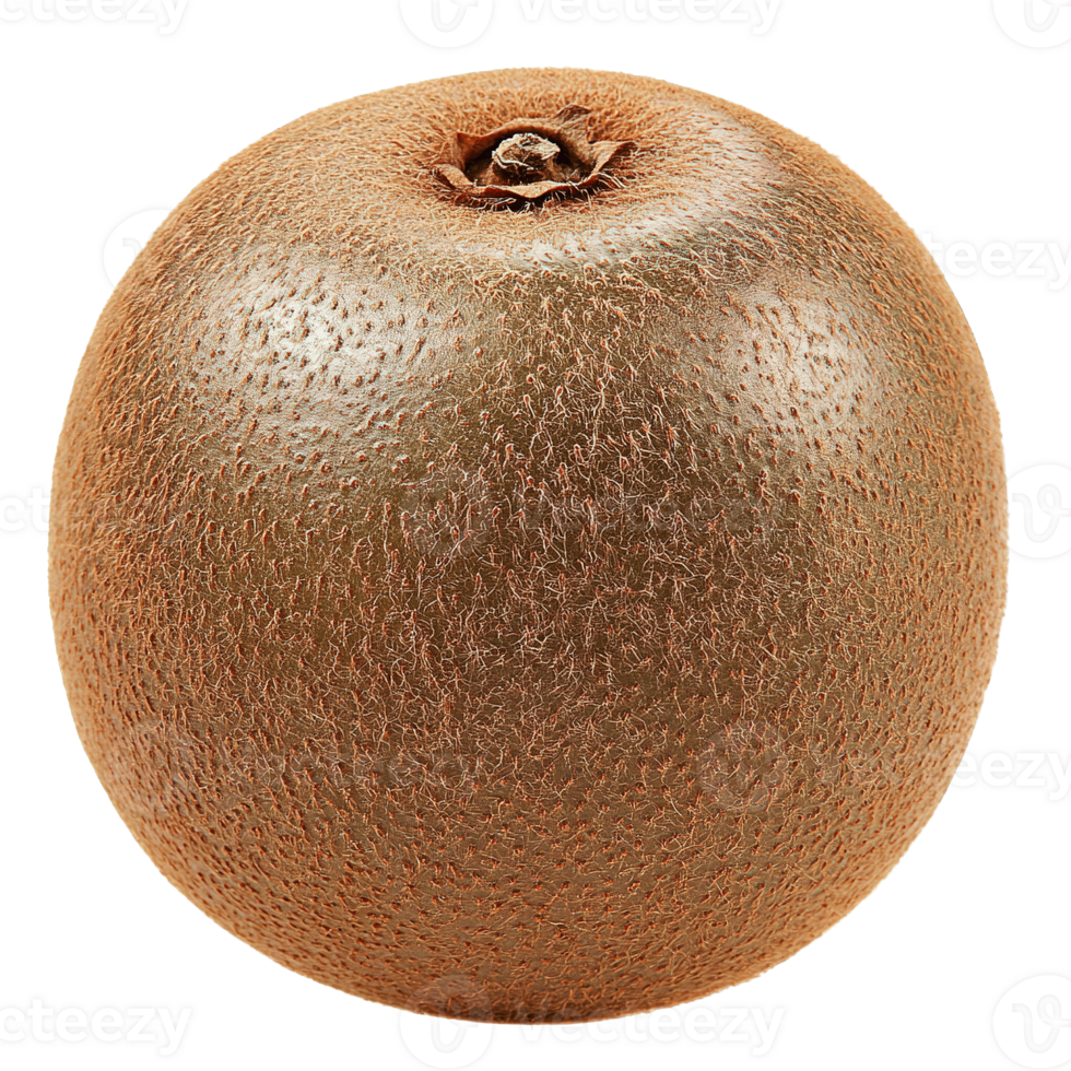 Whole Kiwi Fruit with Fuzzy Brown Skin Isolated on Transparent Background png