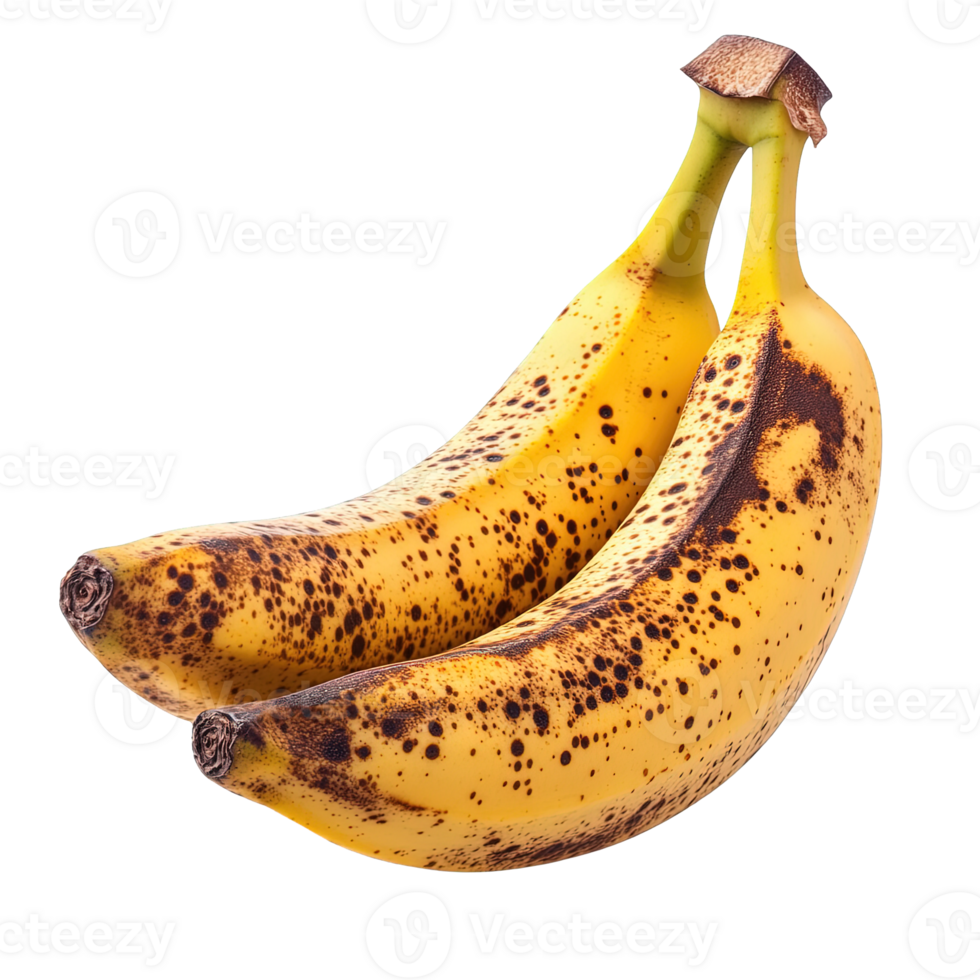 Overripe Banana with Dark Spots Isolated on Transparent Background png