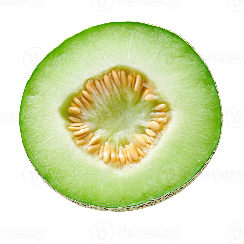 Juicy Honeydew Melon Halves and Slices with Fresh Sweet Appearance Isolated on Transparent Background png