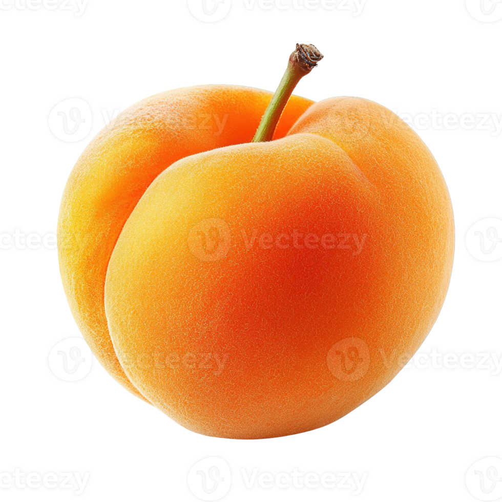 Fresh and Juicy Apricot with Vibrant Orange Skin Isolated on Transparent Background png