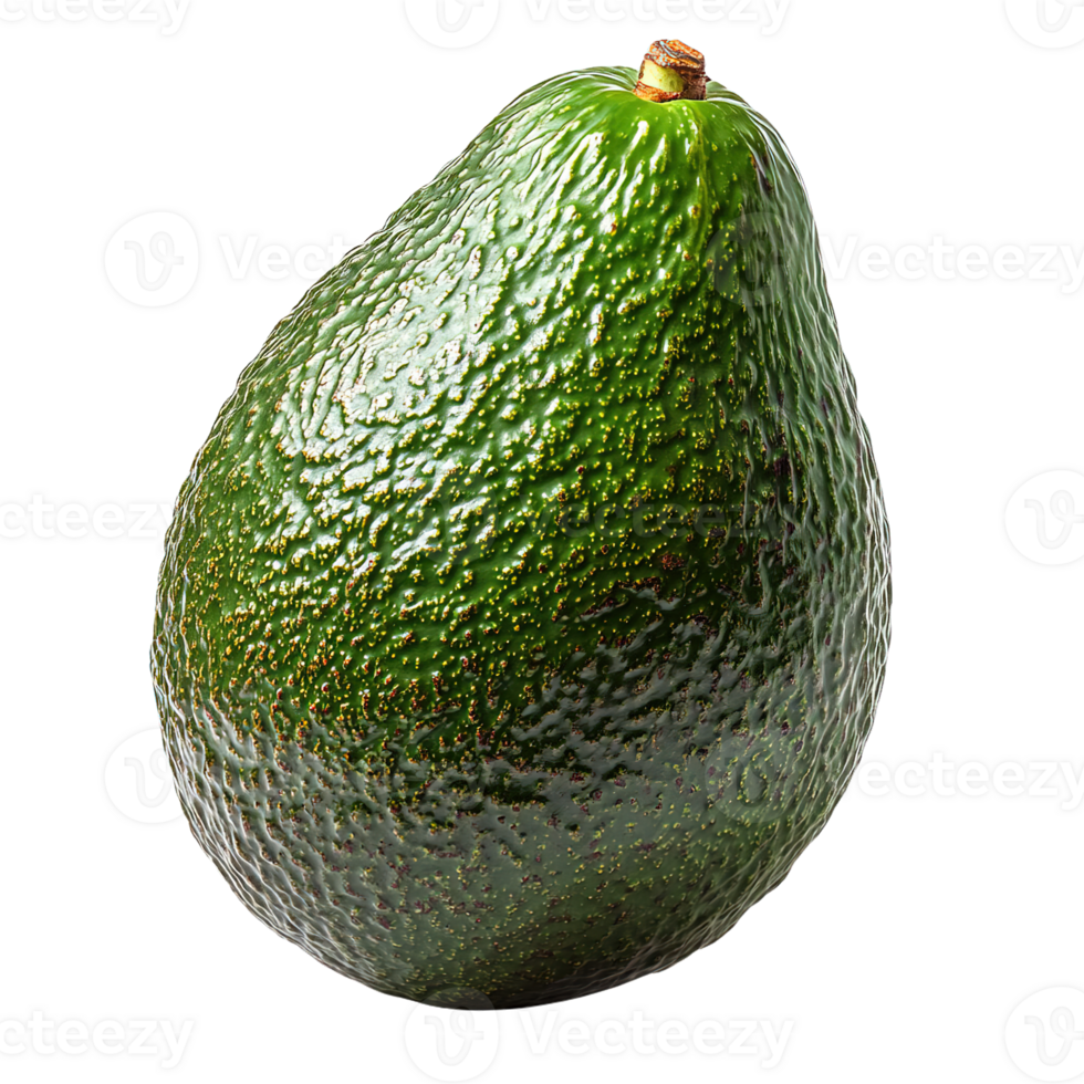 Close-Up of Fresh Avocado with Natural Rough Skin and Seed Isolated on Transparent Background png