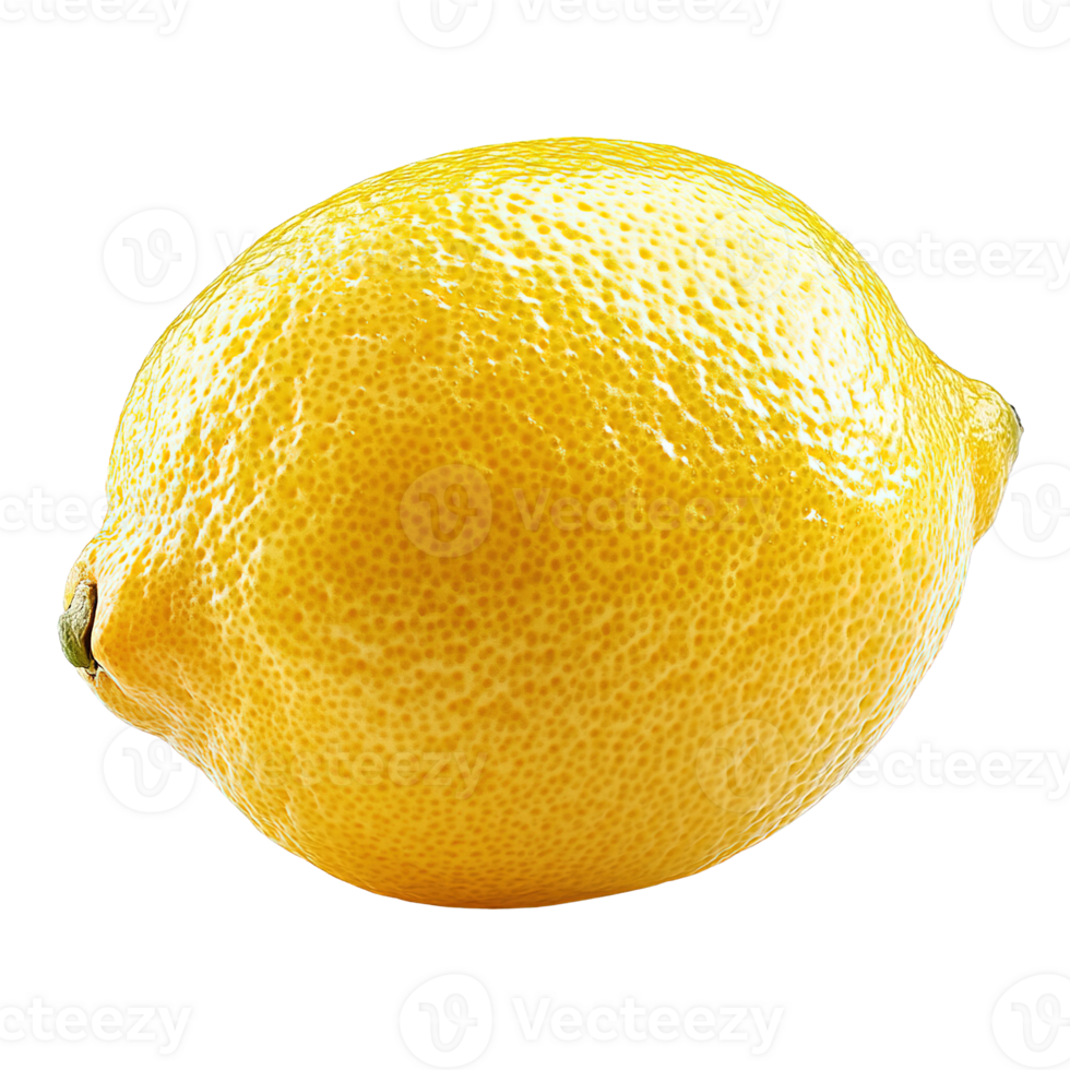 Whole Lemon with Detailed Rind Isolated on Transparent Background png