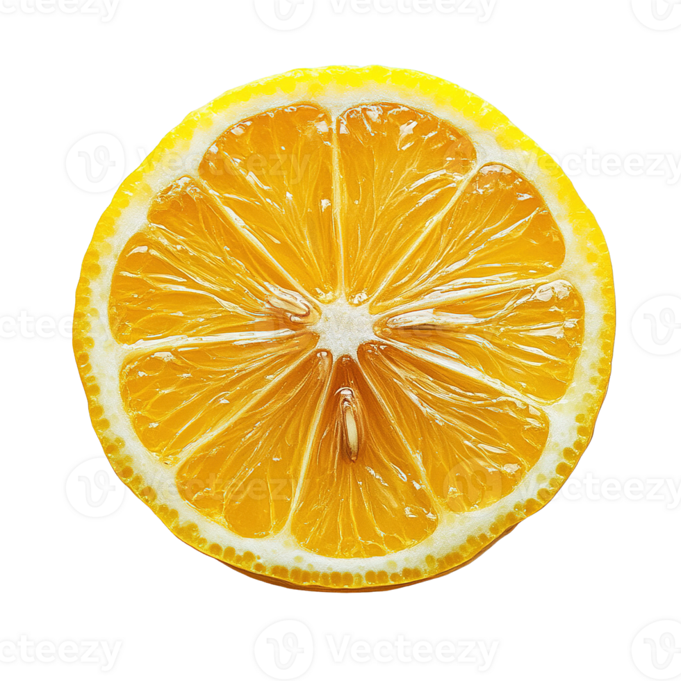 Close Up of Yellow Lemon Halved Isolated on Transparent Background png